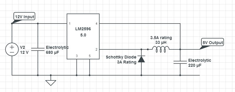 LM2596 based voltage regulator